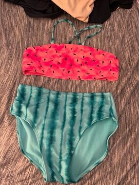 Cat & Jack Teal Swim Top and bottom
